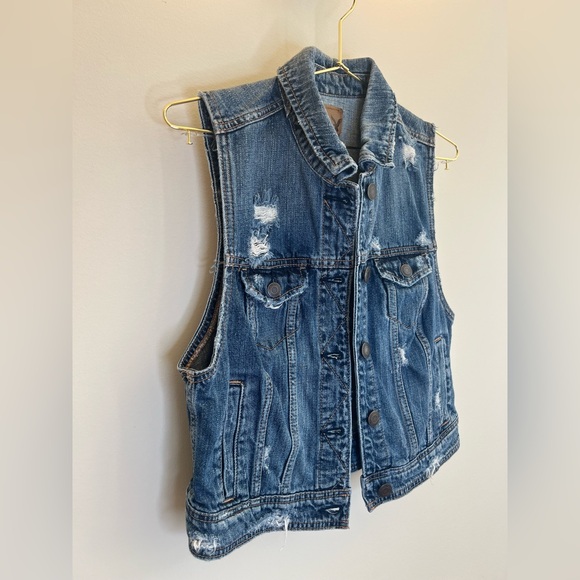 American Eagle Y2K Distressed Denim Vest Medium 2008 - Picture 5 of 11